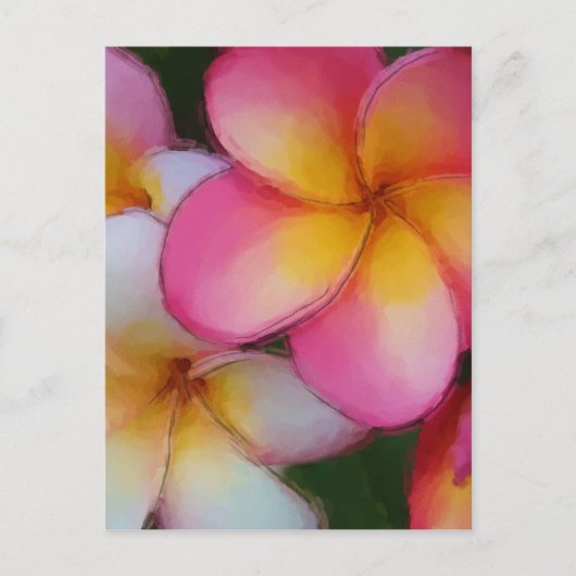 Pink Frangipani Plumeria Flowers Briefkaart (Voorkant)