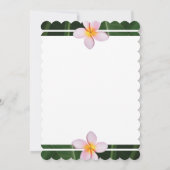 Pink Frangipani Plumeria Wedding Invitations Kaart (Achterkant)