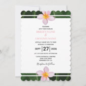 Pink Frangipani Plumeria Wedding Invitations Kaart (Voorkant)
