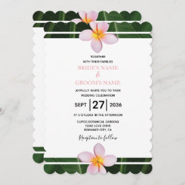 Pink Frangipani Plumeria Wedding Invitations Kaart