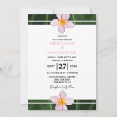 Pink Frangipani Plumeria Wedding Invitations Kaart (Voorkant)