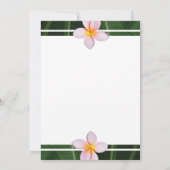Pink Frangipani Plumeria Wedding Invitations Kaart (Achterkant)