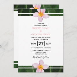 Pink Frangipani Plumeria Wedding Invitations Kaart