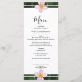 Pink Frangipani Plumeria Wedding Menu (Voorkant)