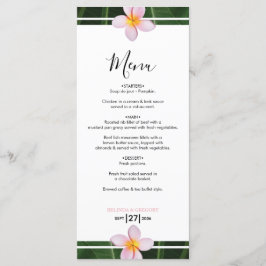 Pink Frangipani Plumeria Wedding Menu