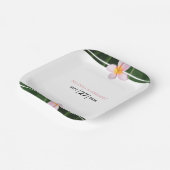 Pink Frangipani Plumeria Wedding Papieren Bordje (Gebogen)