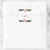 Pink Frangipani Plumeria Wedding Vierkante Sticker (Tas)