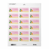 Pink Frangipani Tropical Flower Beach Wedding Etiket (Full Sheet)