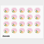 Pink Frangipani Tropical Flower Summer Weddenschap Ronde Sticker (Vel)