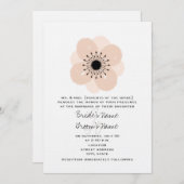 Pink French Anemone Wedding Invitation Kaart (Voorkant / Achterkant)