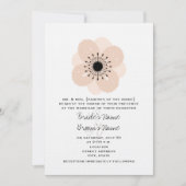 Pink French Anemone Wedding Invitation Kaart (Voorkant)