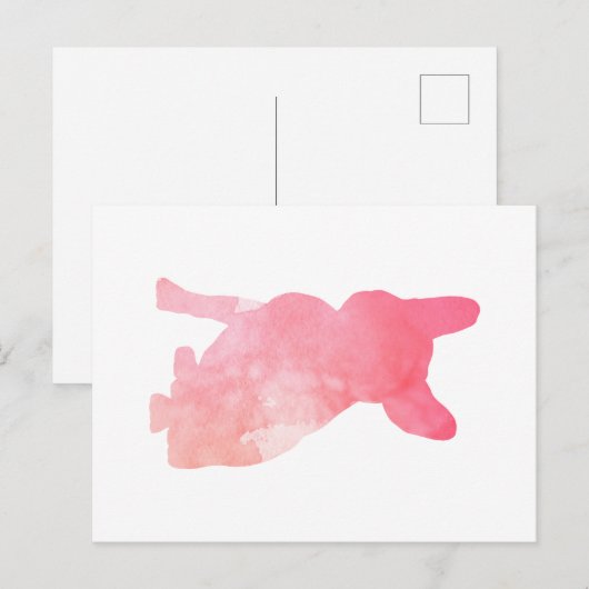 Pink French Bulldog aka Frenchie Briefkaart (Voorkant / Achterkant)
