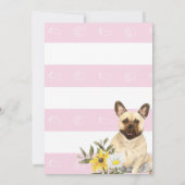 Pink French Bulldog Dog Baby shower Invitation Kaart (Achterkant)
