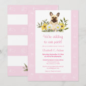 Pink French Bulldog Dog Baby shower Invitation Kaart (Voorkant / Achterkant)