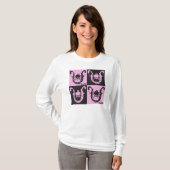 Pink French Bulldog hoodie T-shirt (Voorkant volledig)