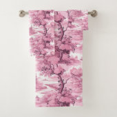 Pink French Country Tree Bad Handdoek (Insitu)