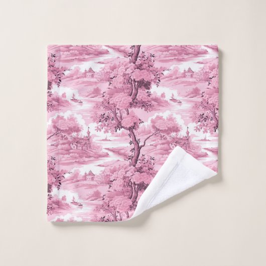 Pink French Country Tree Bad Handdoek (Wasdoekje)