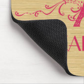 Pink French Flourish Mousepad Muismat (Hoek)