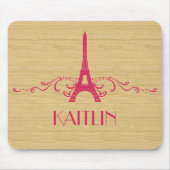 Pink French Flourish Mousepad Muismat (Voorkant)