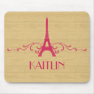 Pink French Flourish Mousepad Muismat