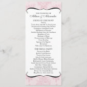 Pink French Lace Wedding Programme Programmakaart (Voorkant)
