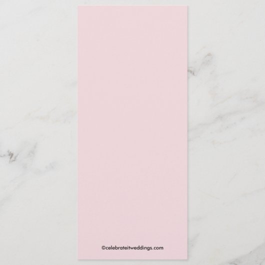 Pink French Lace Wedding Programme Programmakaart (Achterkant)