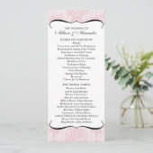 Pink French Lace Wedding Programme Programmakaart (Staand voorkant)