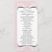 Pink French Lace Wedding Programme Programmakaart (Voorkant / Achterkant)