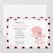 PINK FRENCH POODLE Ooh la 5x7 Birthday Kaart (Voorkant / Achterkant)