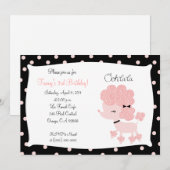 PINK FRENCH POODLE Ooh la 5x7 Birthday Kaart (Voorkant / Achterkant)