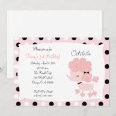 PINK FRENCH POODLE Ooh la 5x7 Birthday Kaart (Voorkant / Achterkant)