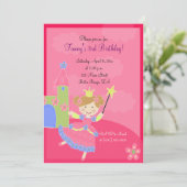 PINK FRENCH POODLE Ooh la 5x7 Birthday Kaart (Staand voorkant)