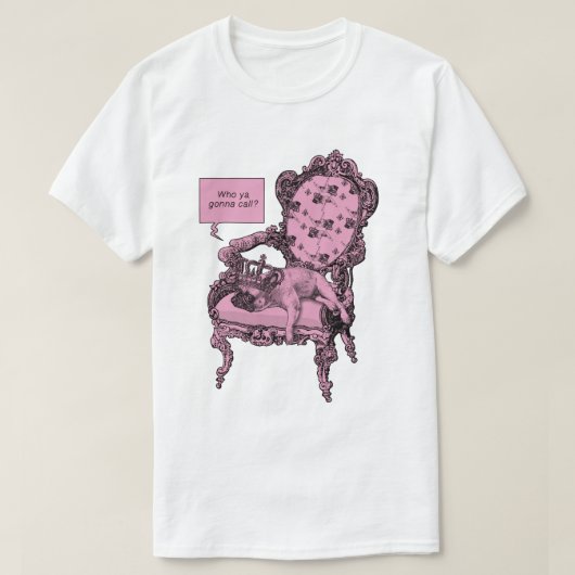Pink Frenchie Queen T-shirt (Design voorkant)