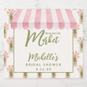Pink Fresh Off The Market Bridal Shower  Sparkling Wijnetiket (Enkel label)
