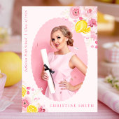 Pink Freshly Graduated Invitation Kaart