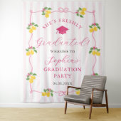 Pink Freshly Lemon Citrus Graduation Decor Wandkleed (In situ)