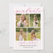 Pink Freshly Lemon Citrus Graduation Party Kaart (Achterkant)