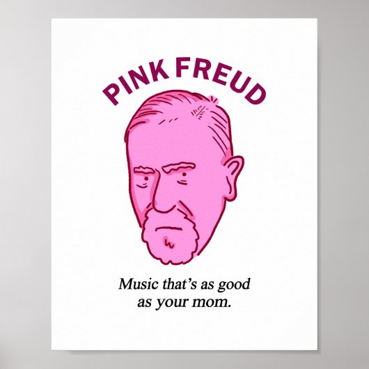 Pink Freud Funny Music Psychology Pun Poster (Voorkant)