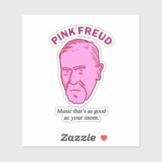 Pink Freud Grappige Muziek Psychologie Pun Die-Cut Sticker