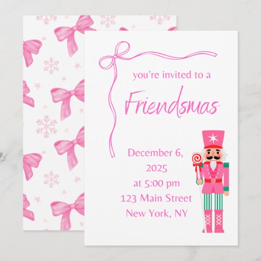 Pink Friendsmas Kaart (Voorkant / Achterkant)