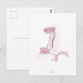 Pink Frilled High Heels Illustration Briefkaart (Voorkant / Achterkant)