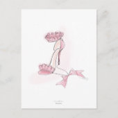 Pink Frilled High Heels Illustration Briefkaart (Voorkant)