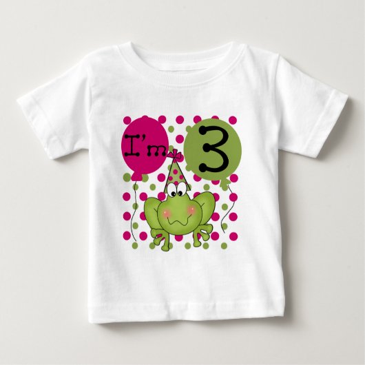 Pink Frog 3e verjaardag Tshirts en geschenken (Voorkant)