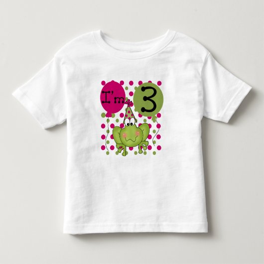 Pink Frog 3e verjaardag Tshirts en geschenken (Voorkant)
