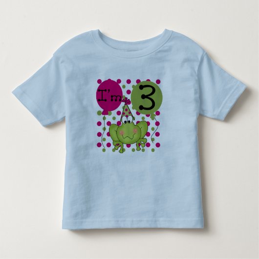 Pink Frog 3e verjaardag Tshirts en geschenken (Voorkant)