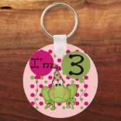 Pink Frog 3e verjaardag Tshirts en geschenken Sleutelhanger (Voorkant)