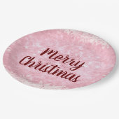 Pink Frost Vrolijk Kerstfeest Papieren Bordje (Gekanteld)