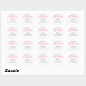 Pink Frost Vrolijk Kerstfeest Ronde Sticker (Vel)