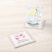 Pink Frosted Animal Cookies Baby shower Kartonnen Onderzetters (Insitu)