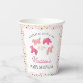 Pink Frosted Animal Cookies Baby shower Papieren Bekers (Achterkant)